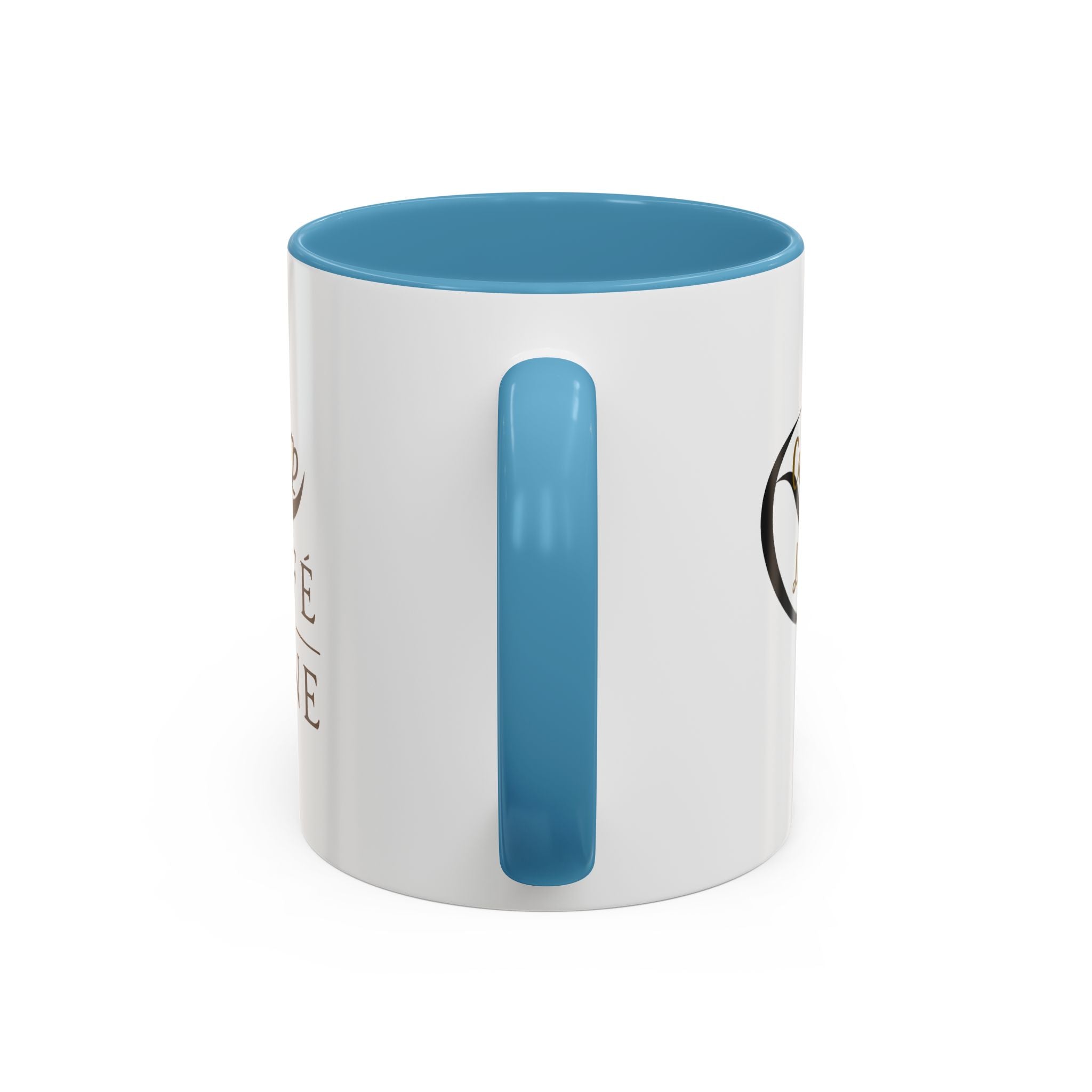 Café de Lune Accent Coffee Mug – French Café Logo Ceramic Mug (11/15 oz)