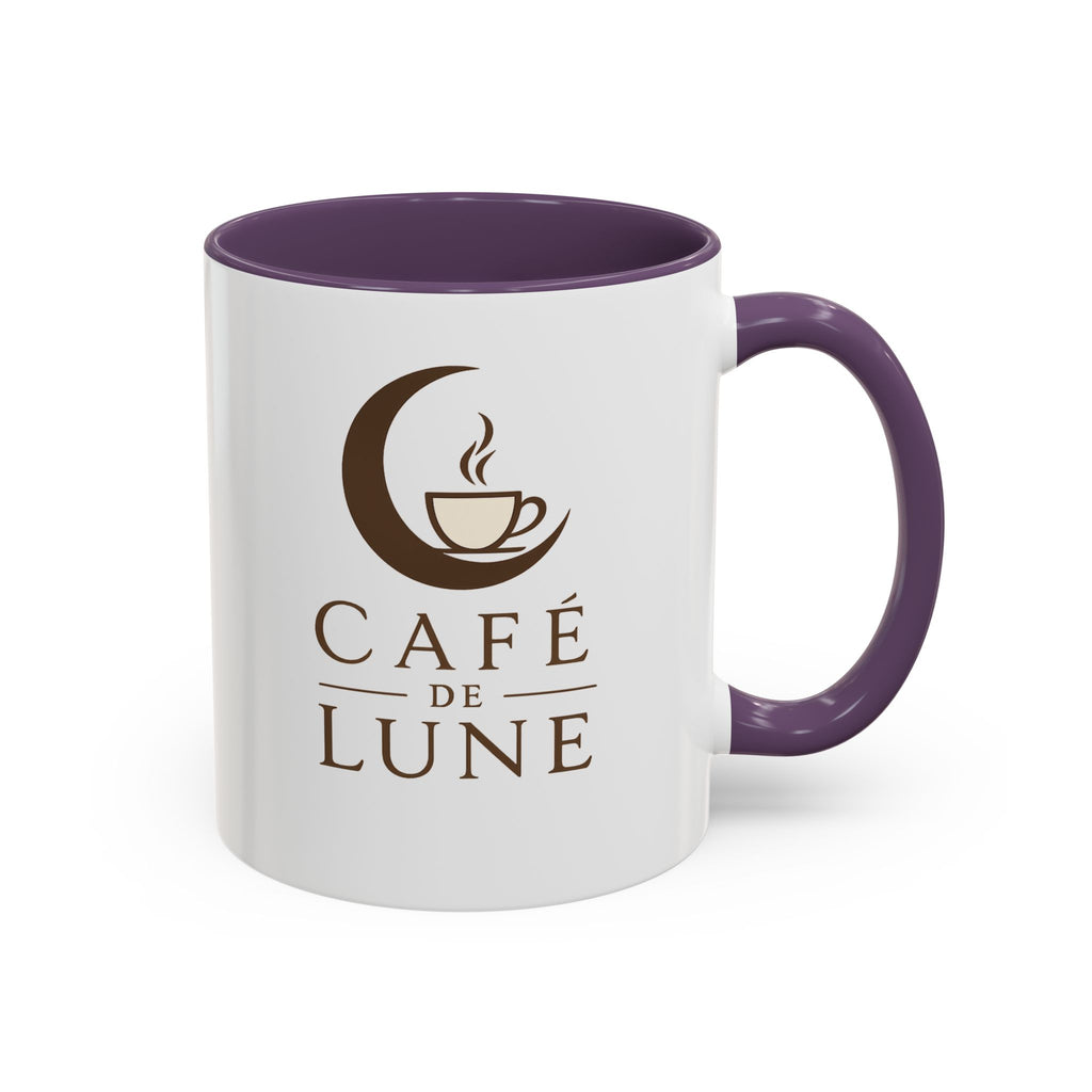 Café de Lune Accent Coffee Mug – French Café Logo Ceramic Mug (11/15 oz)