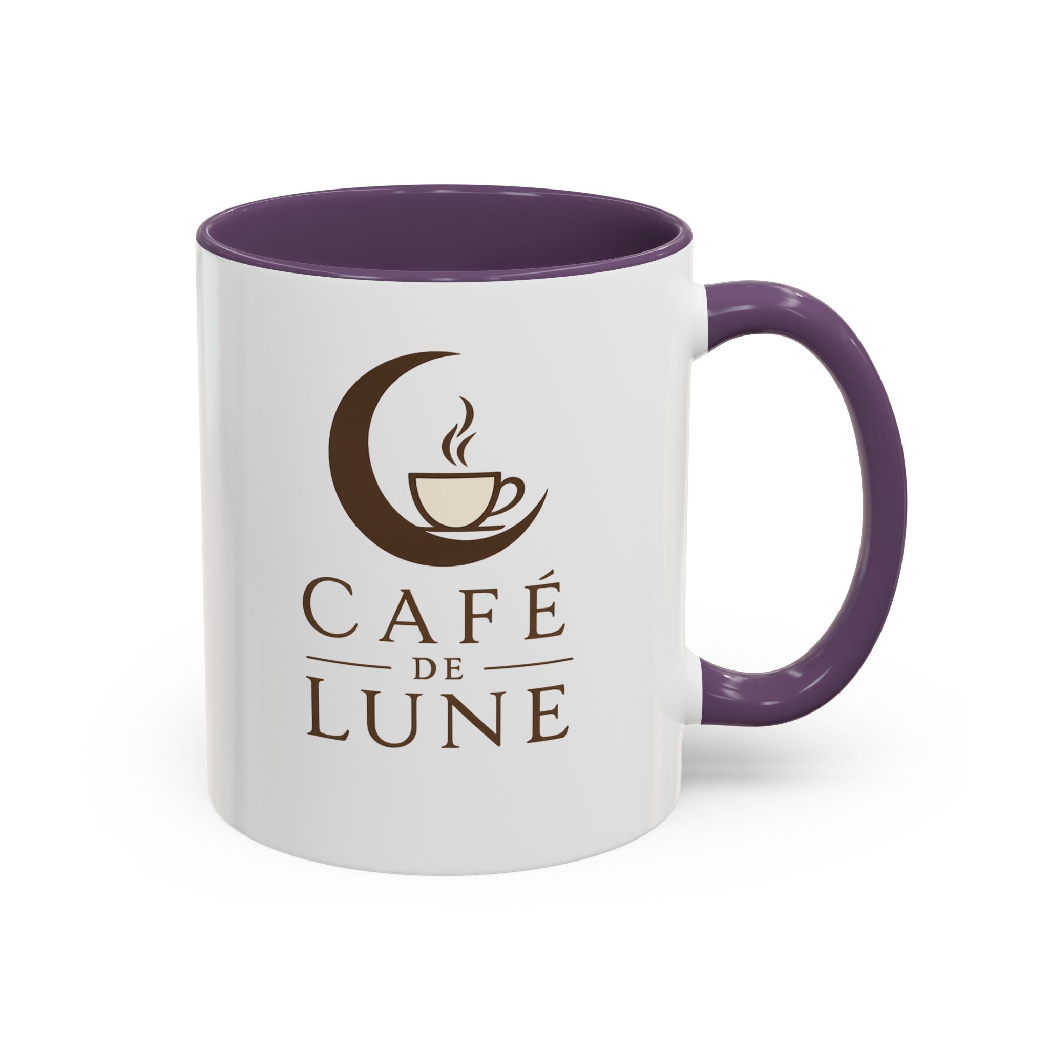 Café de Lune Accent Coffee Mug – French Café Logo Ceramic Mug (11/15 oz)