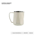 Milky white faceted stainless milk pitcher, 350ml, Coffee Concept