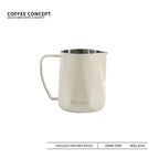 Milky white faceted stainless milk pitcher, 350ml, Coffee Concept