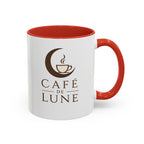 Café de Lune Accent Coffee Mug – French Café Logo Ceramic Mug (11/15 oz)