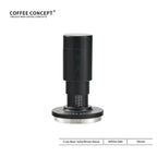 Coffee Concept 58mm espresso tamper tool with measurement markings on base