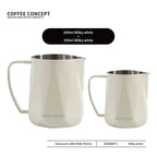 Milky white milk pitcher set: 600ml and 350ml, stainless, Coffee Concept
