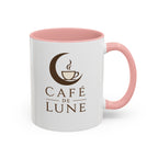 Café de Lune Accent Coffee Mug – French Café Logo Ceramic Mug (11/15 oz)