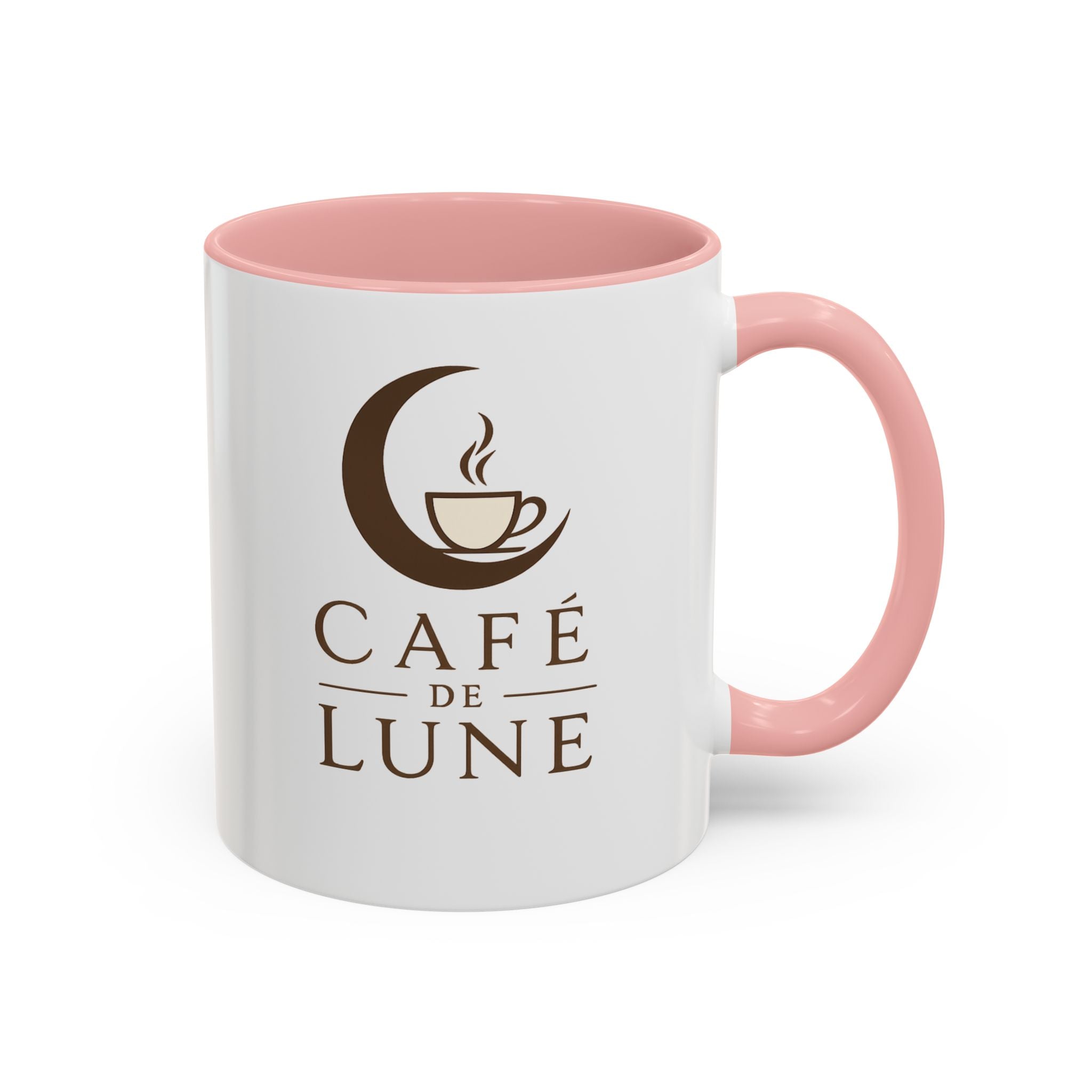Café de Lune Accent Coffee Mug – French Café Logo Ceramic Mug (11/15 oz)