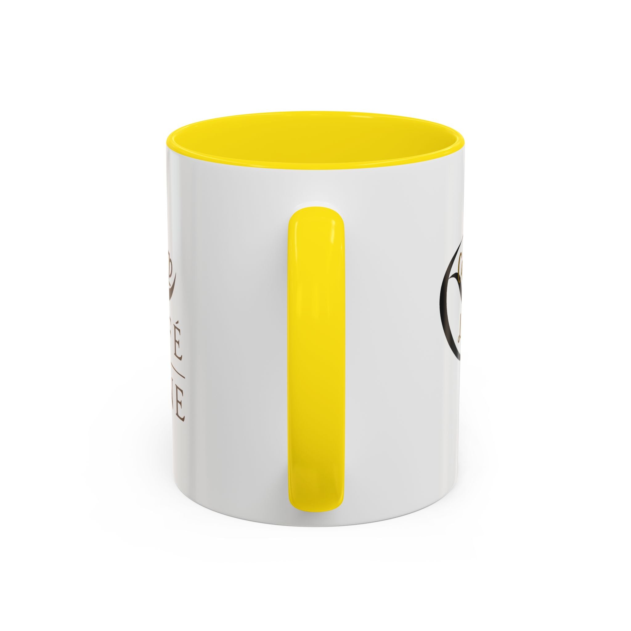 Café de Lune Accent Coffee Mug – French Café Logo Ceramic Mug (11/15 oz)