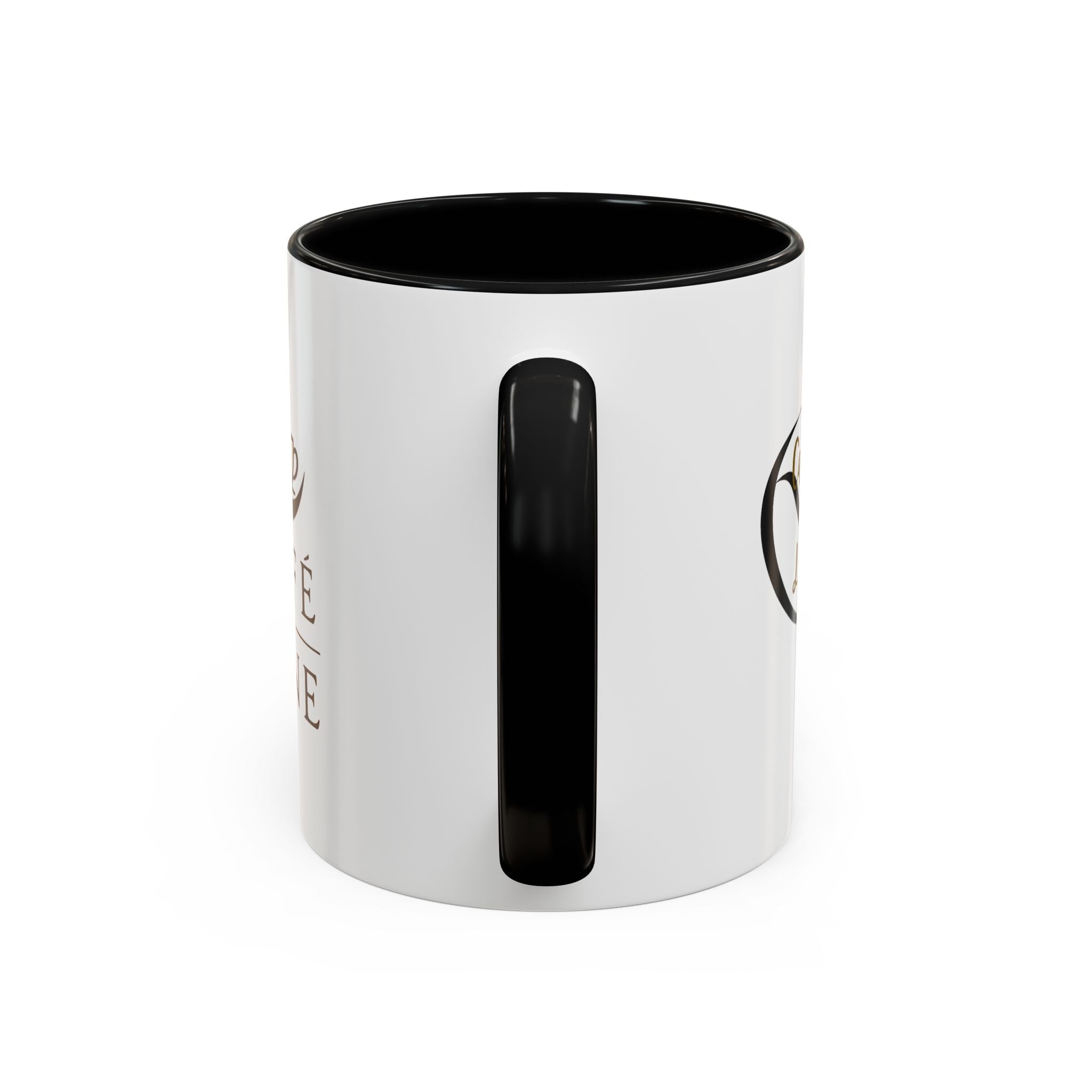 Café de Lune Accent Coffee Mug – French Café Logo Ceramic Mug (11/15 oz)