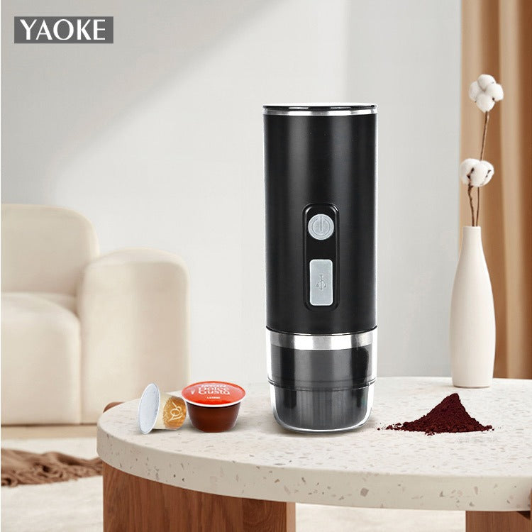 Yaoke Portable Espresso Machine – 15-Bar, Universal Capsule & Ground Coffee Maker