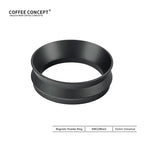 Black magnetic anti-static espresso dosing ring, 51mm universal size