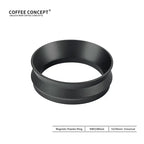 Black magnetic anti-static espresso dosing ring, 53/54mm universal size