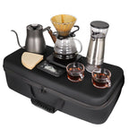All-in-one pour-over coffee kit with stainless kettle, filter dripper, server cups, and grinder