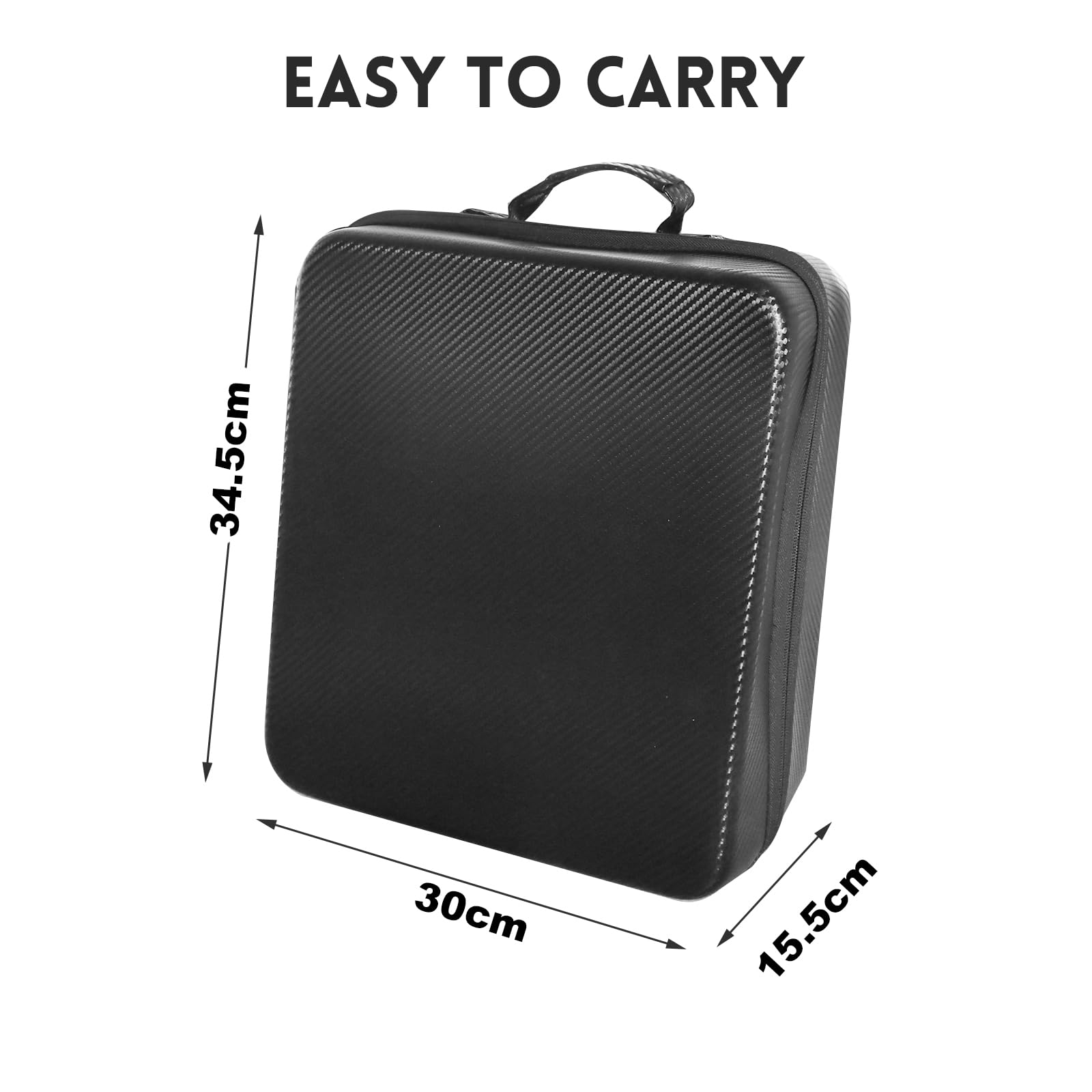 Black textured carry case with top handle for all-in-one pour over coffee kit