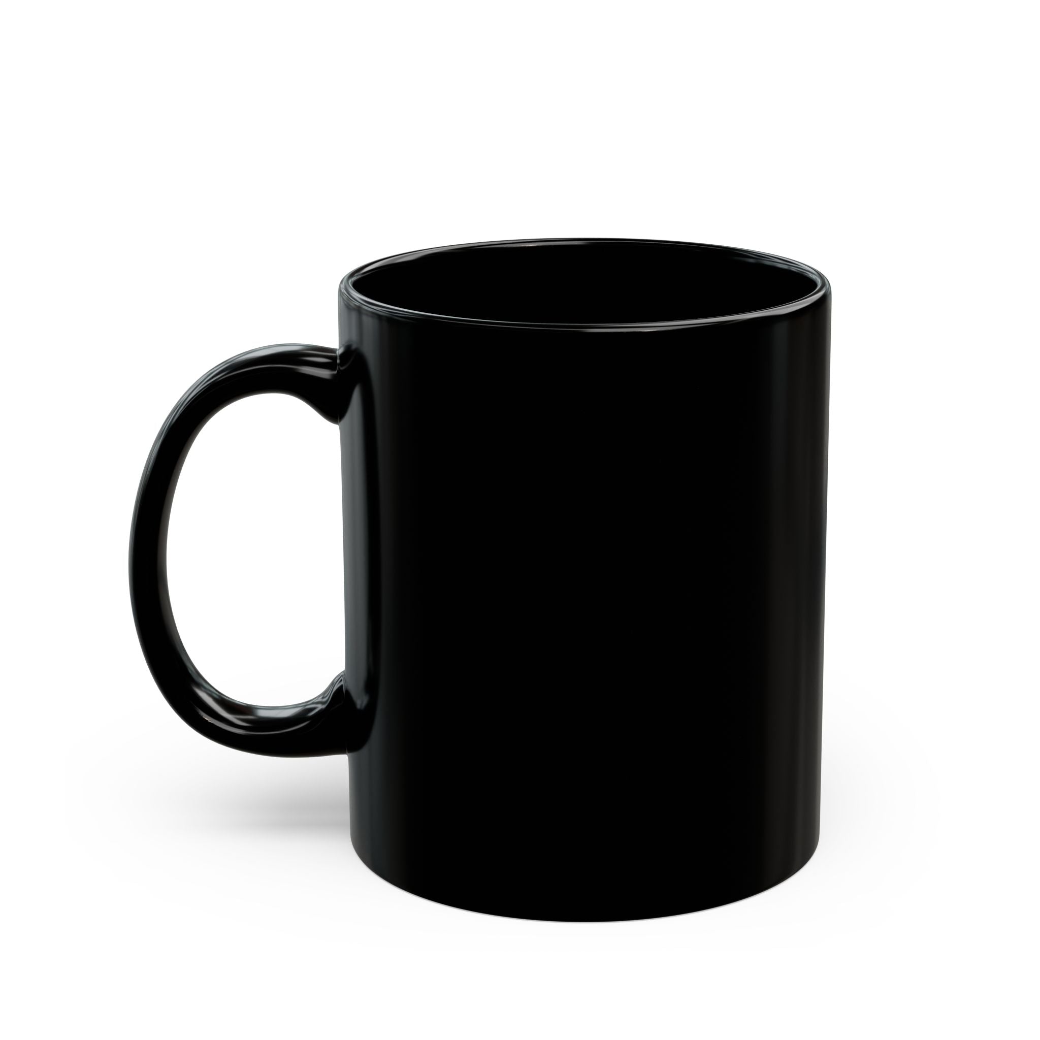 Cafe de Lune Black Ceramic Mug – Gold Moon Coffee Logo (11oz & 15oz)