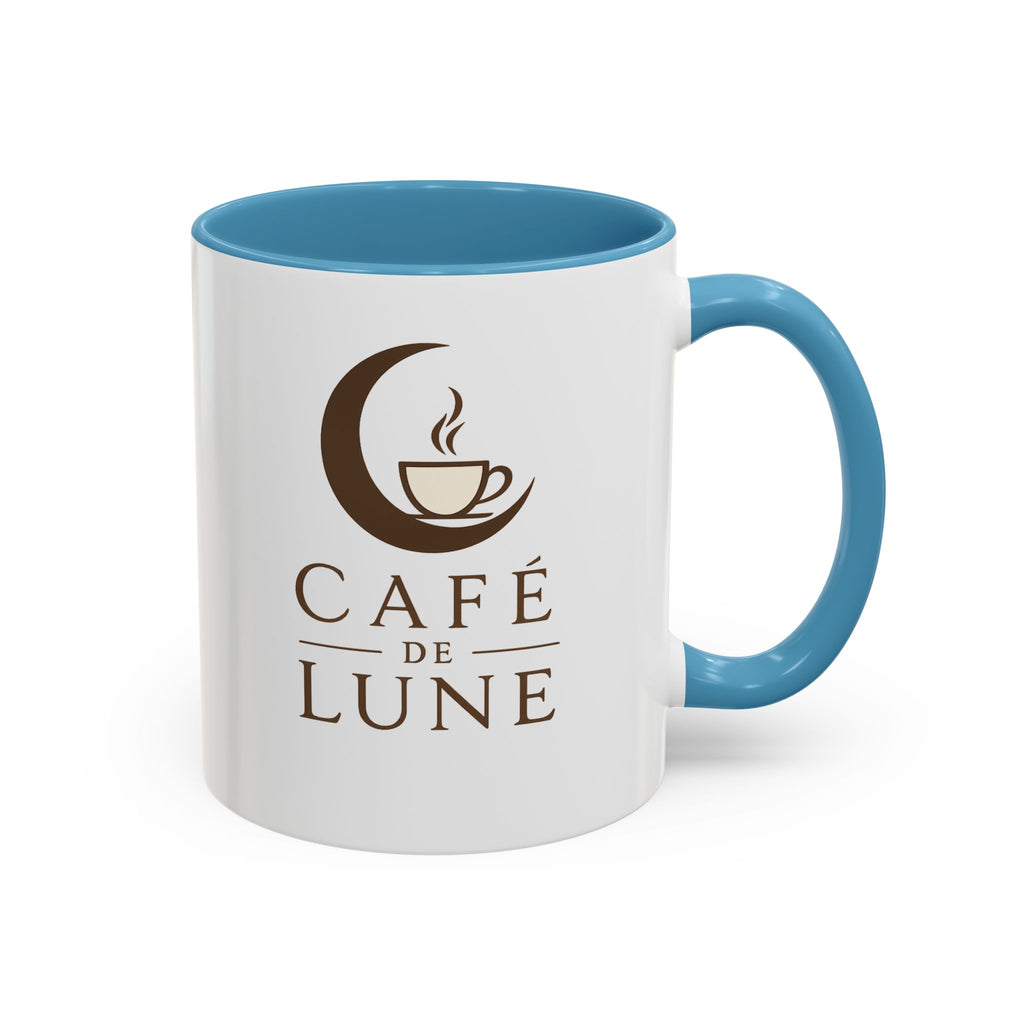Café de Lune Accent Coffee Mug – French Café Logo Ceramic Mug (11/15 oz)