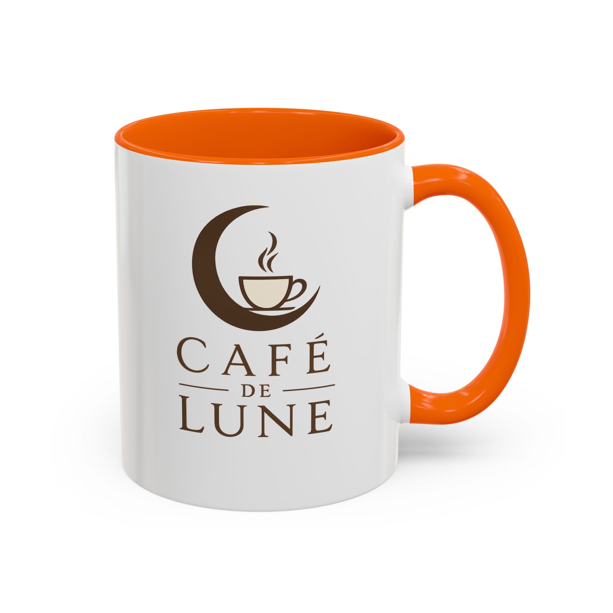 Café de Lune Accent Coffee Mug – French Café Logo Ceramic Mug (11/15 oz)