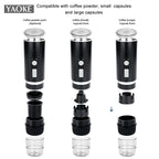 Yaoke Portable Espresso Machine – 15-Bar, Universal Capsule & Ground Coffee Maker