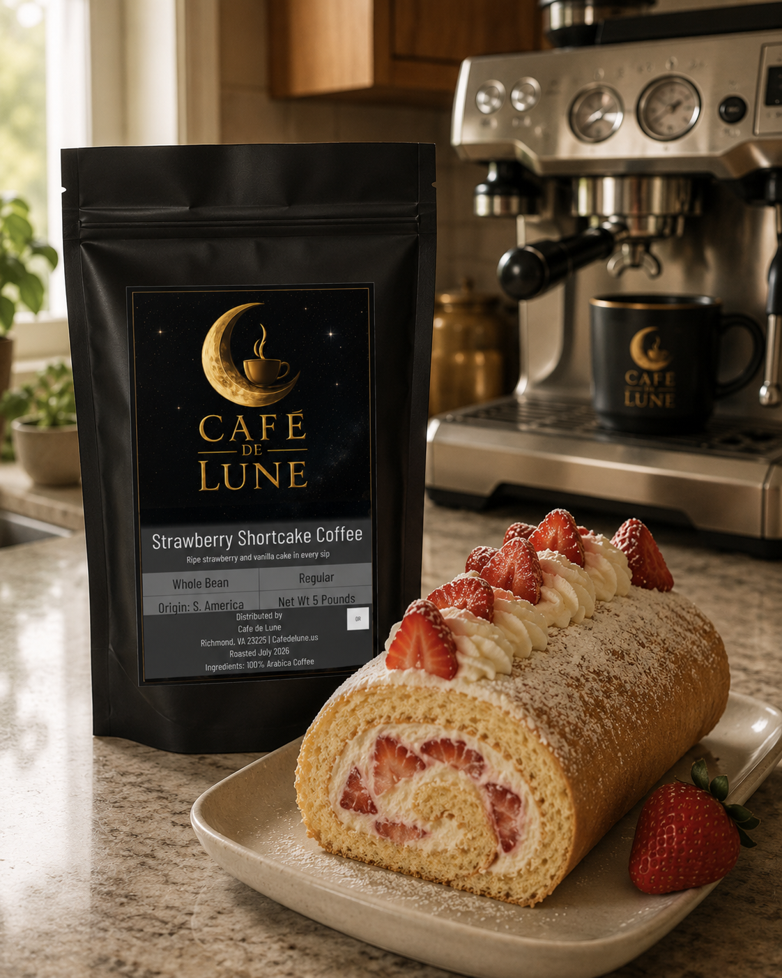 Café de pastelito de fresa