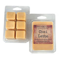 Soy wax melt cubes, chai latte scent, in clear clamshell; 6 square pieces.