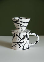 Ceramic Pour Over Coffee Set - Handmade Stoneware Dripper & Pitcher Set