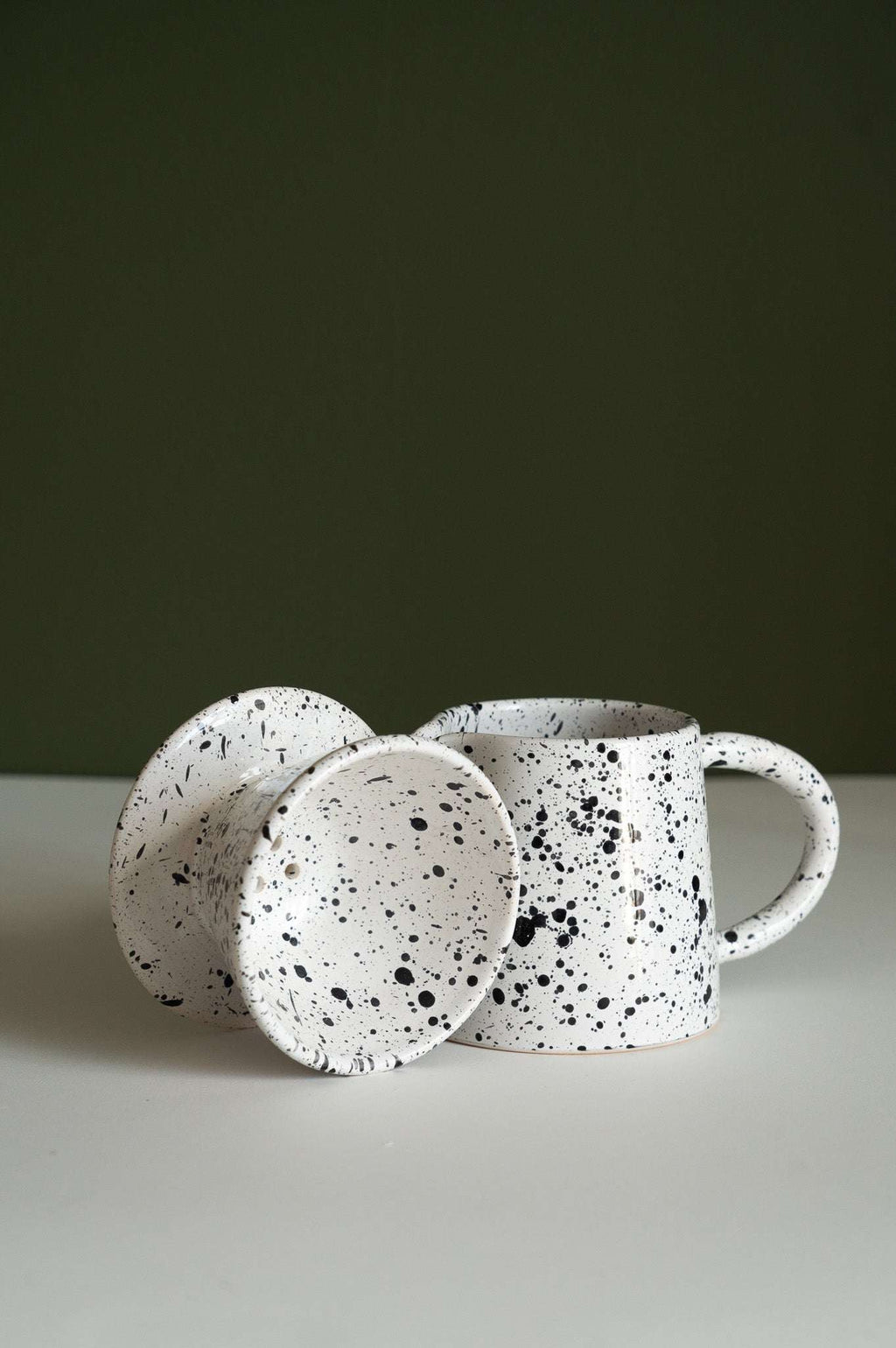 Ceramic Pour Over Coffee Set - Handmade Stoneware Dripper & Pitcher Set