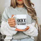 Funny Gen X Coffee Mug – "Lots of Memories, No Evidence" | 11oz or 15oz Ceramic