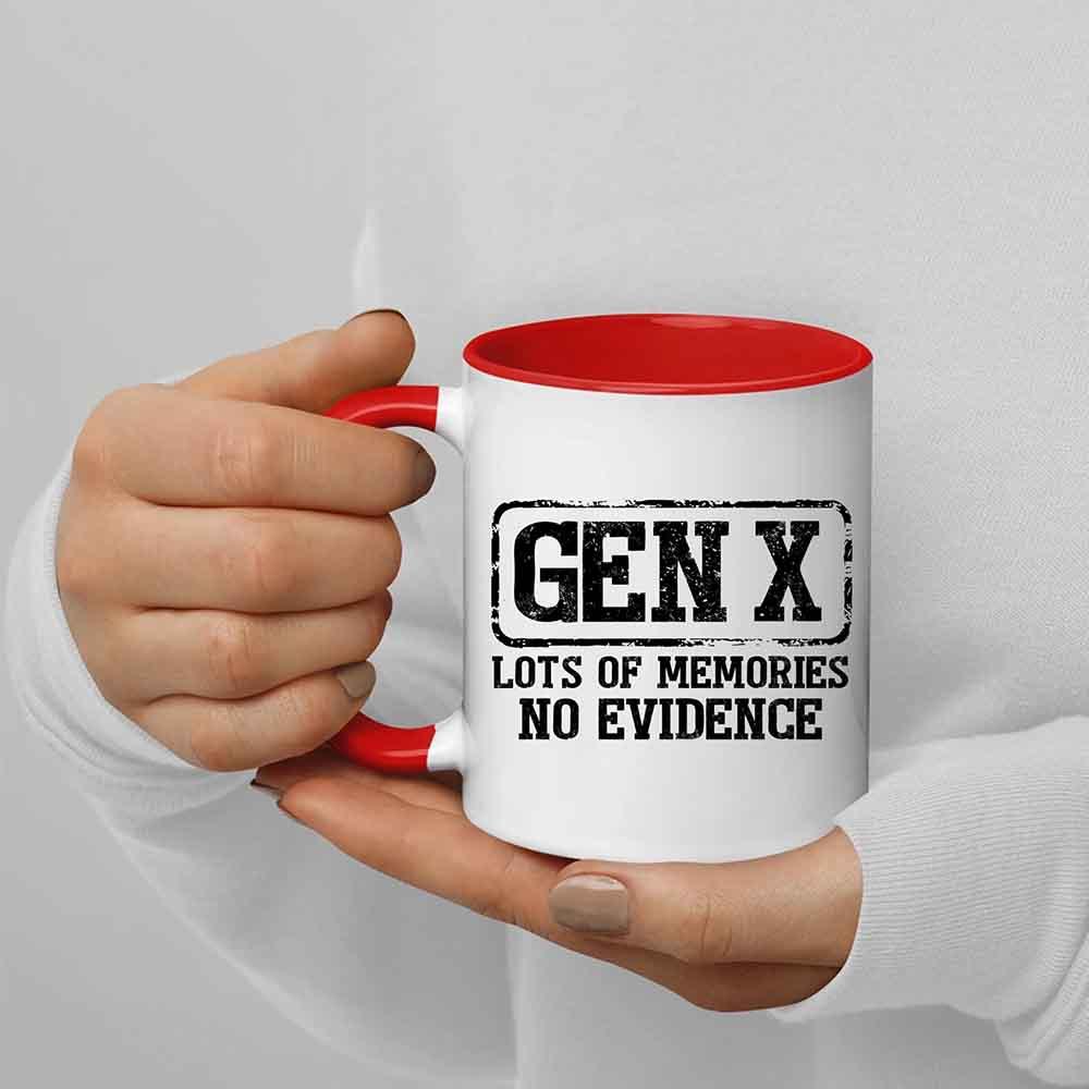 Funny Gen X Coffee Mug – "Lots of Memories, No Evidence" | 11oz or 15oz Ceramic