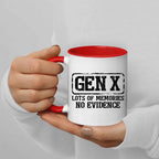 Funny Gen X Coffee Mug – "Lots of Memories, No Evidence" | 11oz or 15oz Ceramic