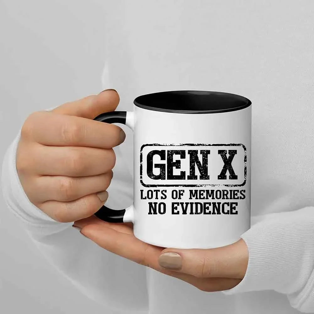 Funny Gen X Coffee Mug – "Lots of Memories, No Evidence" | 11oz or 15oz Ceramic
