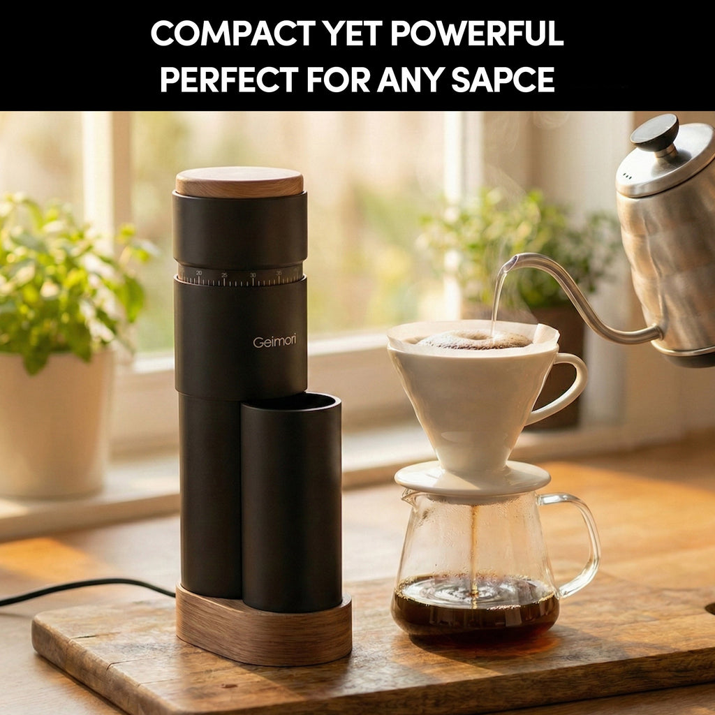 Geimori T38 Plus Electric Coffee Grinder – 38mm Conical Burr, Espresso & Filter