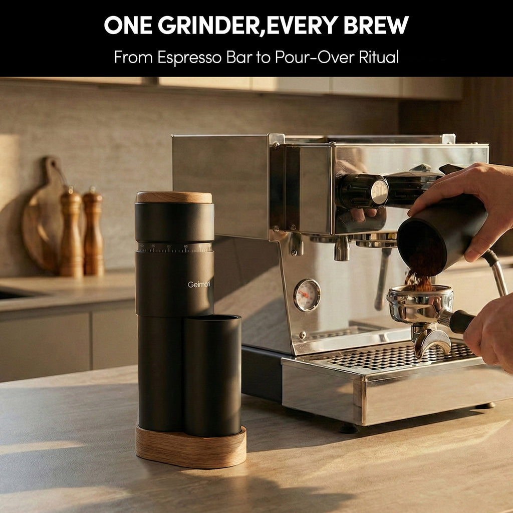 Geimori T38 Plus Electric Coffee Grinder – 38mm Conical Burr, Espresso & Filter