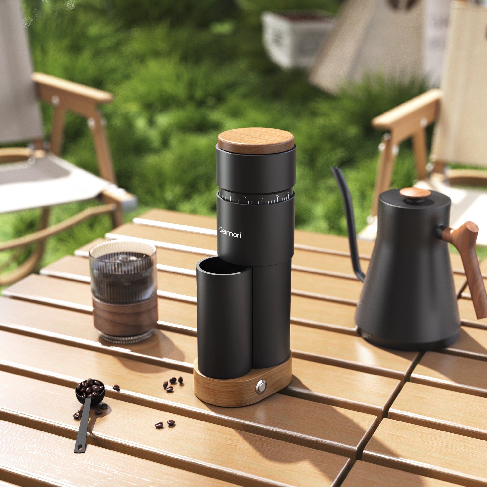 Geimori T38 Plus Electric Coffee Grinder – 38mm Conical Burr, Espresso & Filter