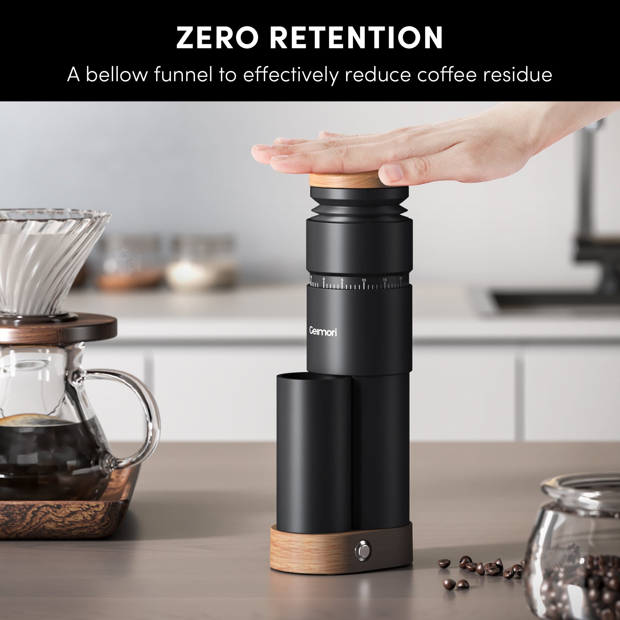 Geimori T38 Plus Electric Coffee Grinder – 38mm Conical Burr, Espresso & Filter