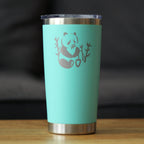 Panda - Insulated Coffee Tumbler Cup with Sliding Lid - Stainless Steel Travel Mug - Unique Panda Bear Gifts for Women and Men