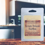 Close view of 'Irish Cream Coffee' soy wax melt clamshell by Lebanon Candle Company