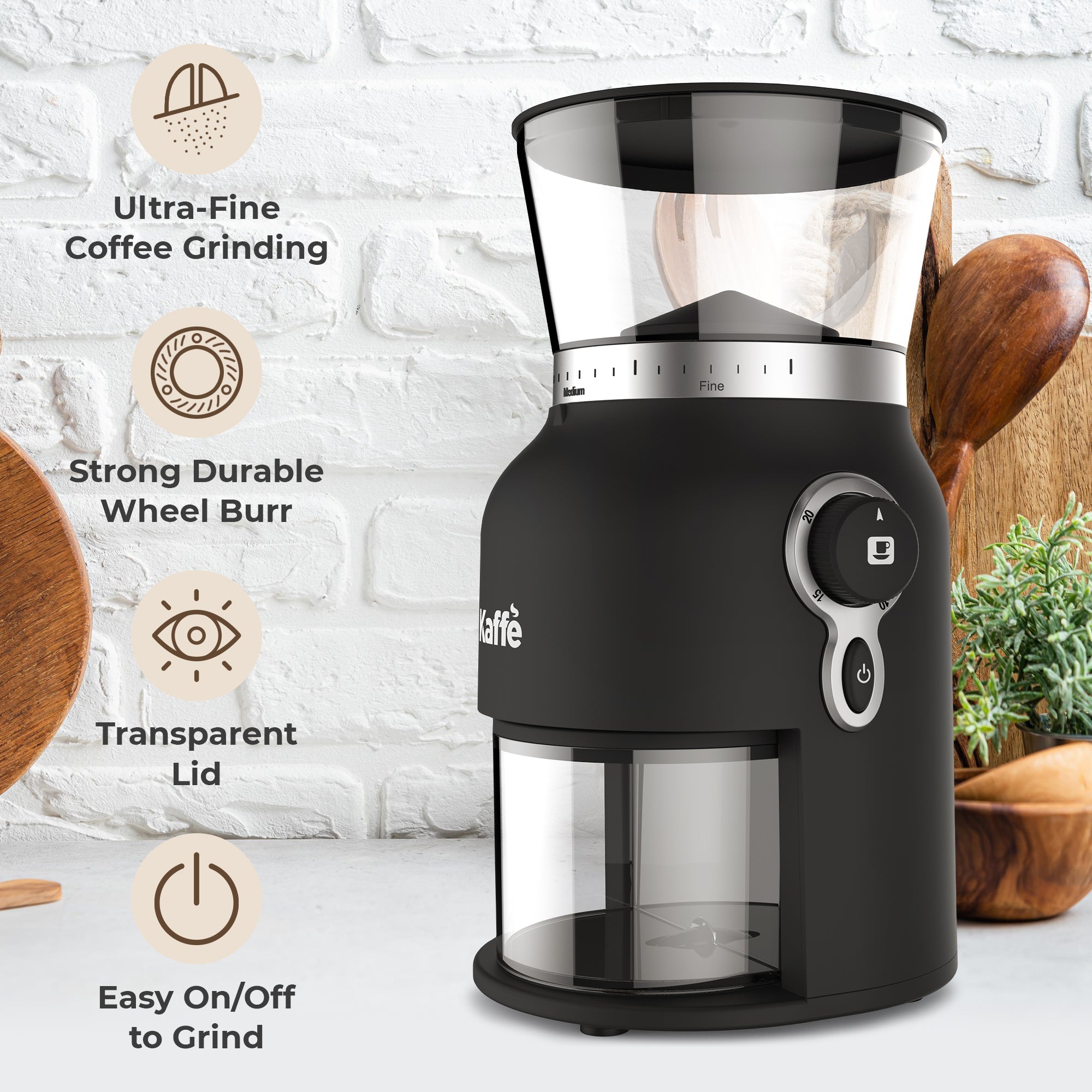 Conical Burr Coffee Grinder – Great Gift Idea for Coffee Lovers | KF8150