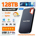 Portable SSD enclosure, black textured case with red oval handle cutout