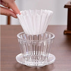 1-2Cups Coffee Dripper Crystal Eye Pour Over Coffee Filter Coffee Filter Cup Filter Papers Press Flat Bottom Increase Uniformity