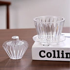 1-2Cups Coffee Dripper Crystal Eye Pour Over Coffee Filter Coffee Filter Cup Filter Papers Press Flat Bottom Increase Uniformity