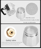 Mocha Coffee Pots Italian Aluminum Octagonal Pot Tea Maker Portable Coffee Maker