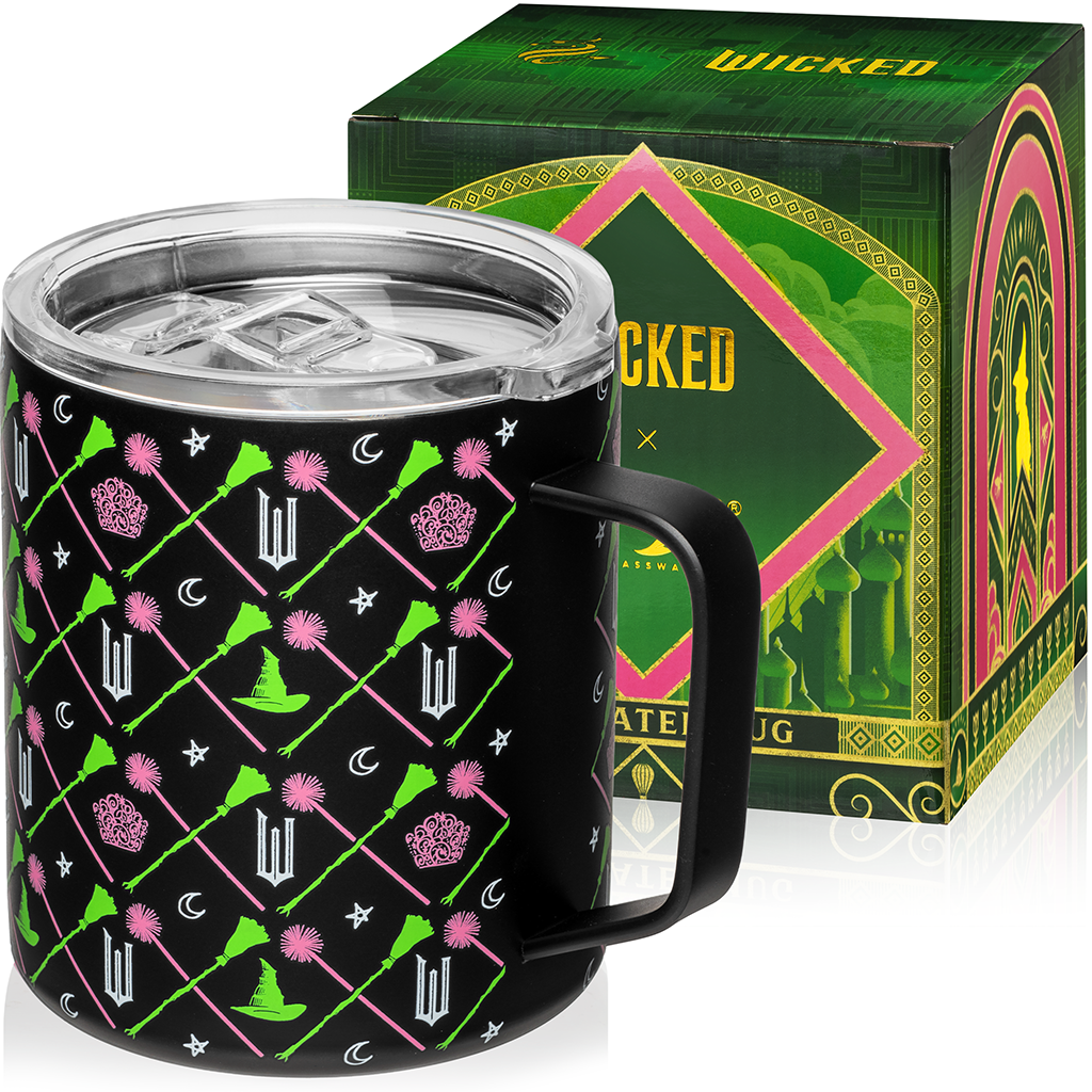 Wicked Officially Licensed Black Stainless Steel Camp Mug – 12oz Insulated Travel Mug