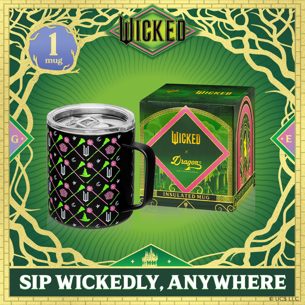 Wicked Officially Licensed Black Stainless Steel Camp Mug – 12oz Insulated Travel Mug