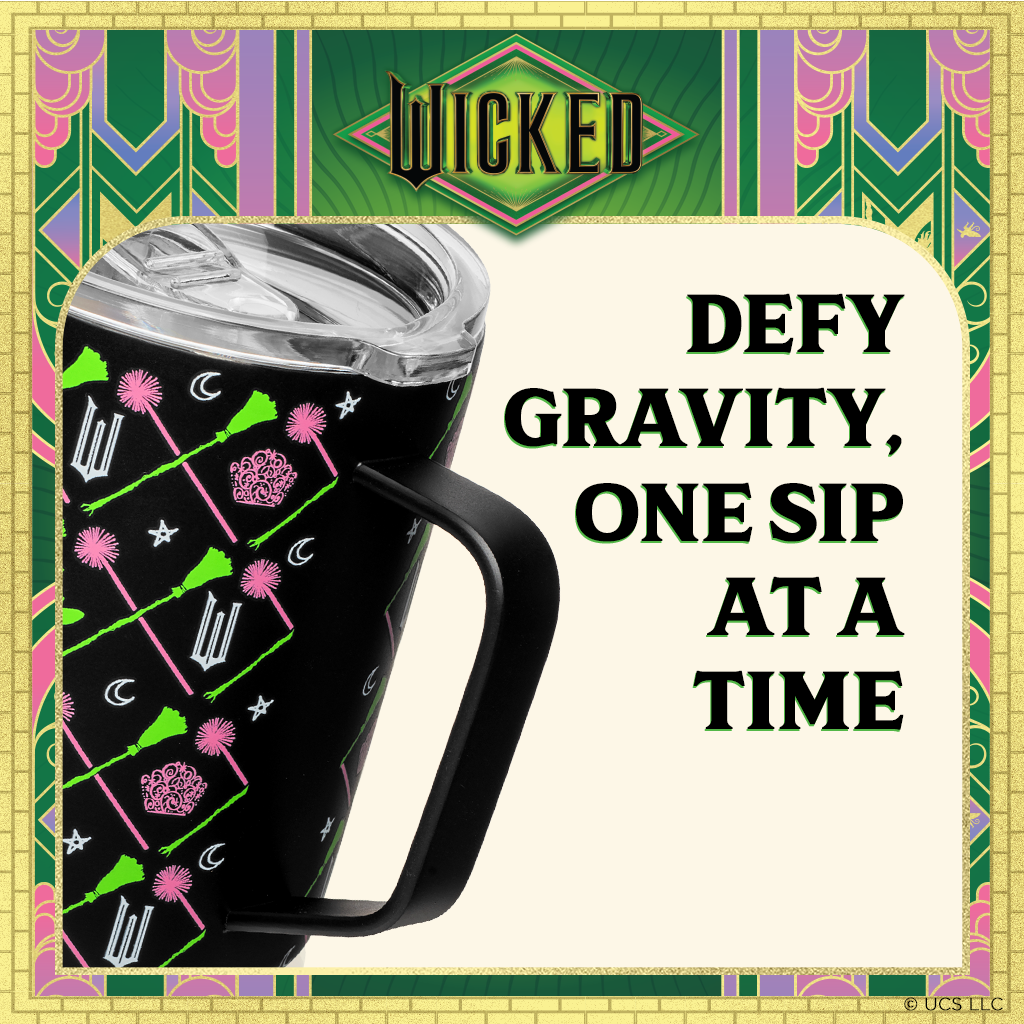 Wicked Officially Licensed Black Stainless Steel Camp Mug – 12oz Insulated Travel Mug