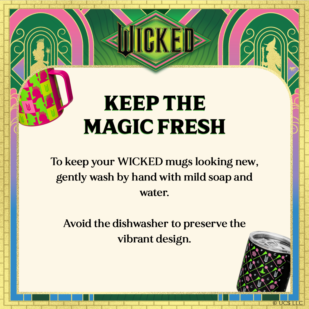 Wicked Officially Licensed Black Stainless Steel Camp Mug – 12oz Insulated Travel Mug