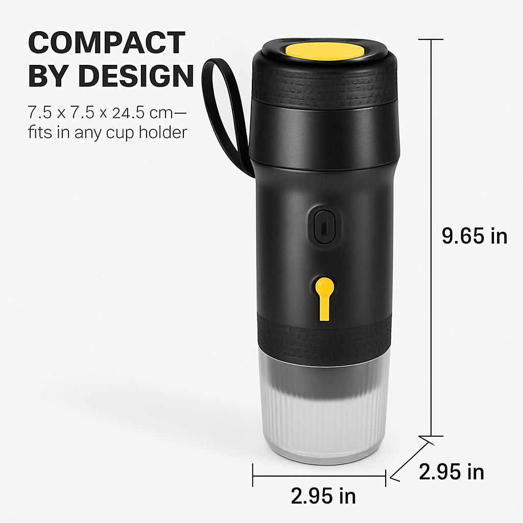 Portable Electric Espresso Machine – 20 Bar, 7500mAh Battery, USB & Car Charger