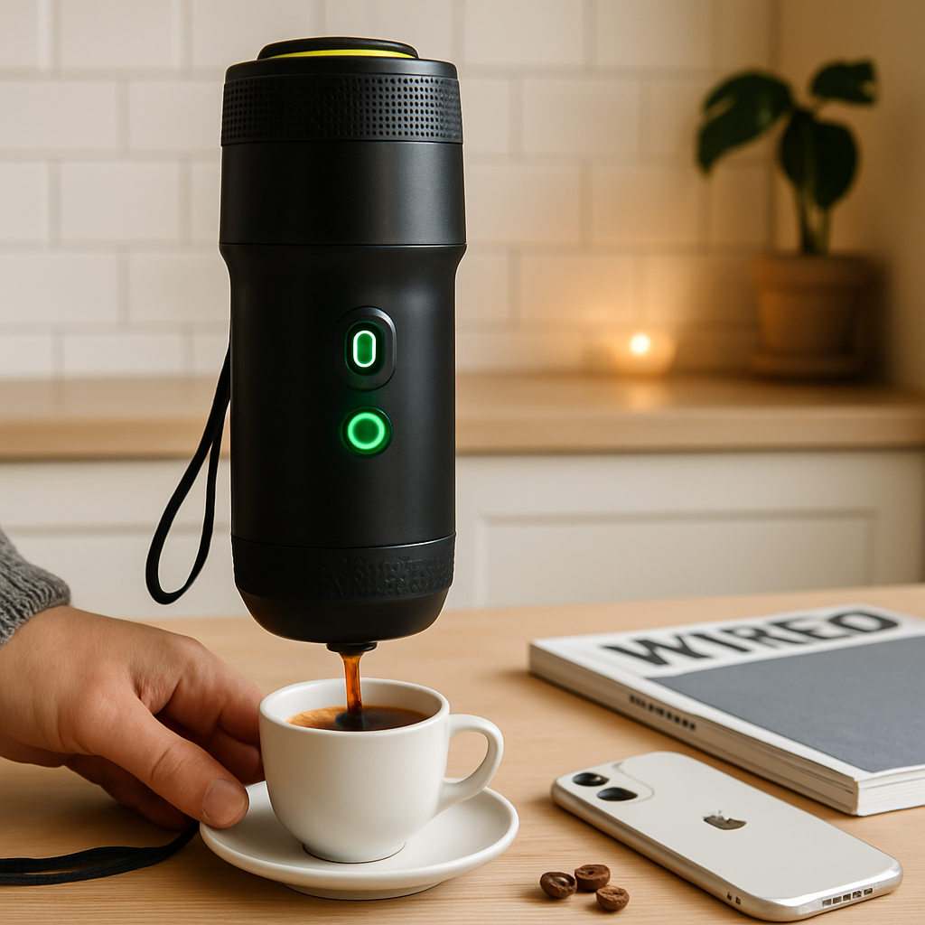 Portable Electric Espresso Machine – 20 Bar, 7500mAh Battery, USB & Car Charger