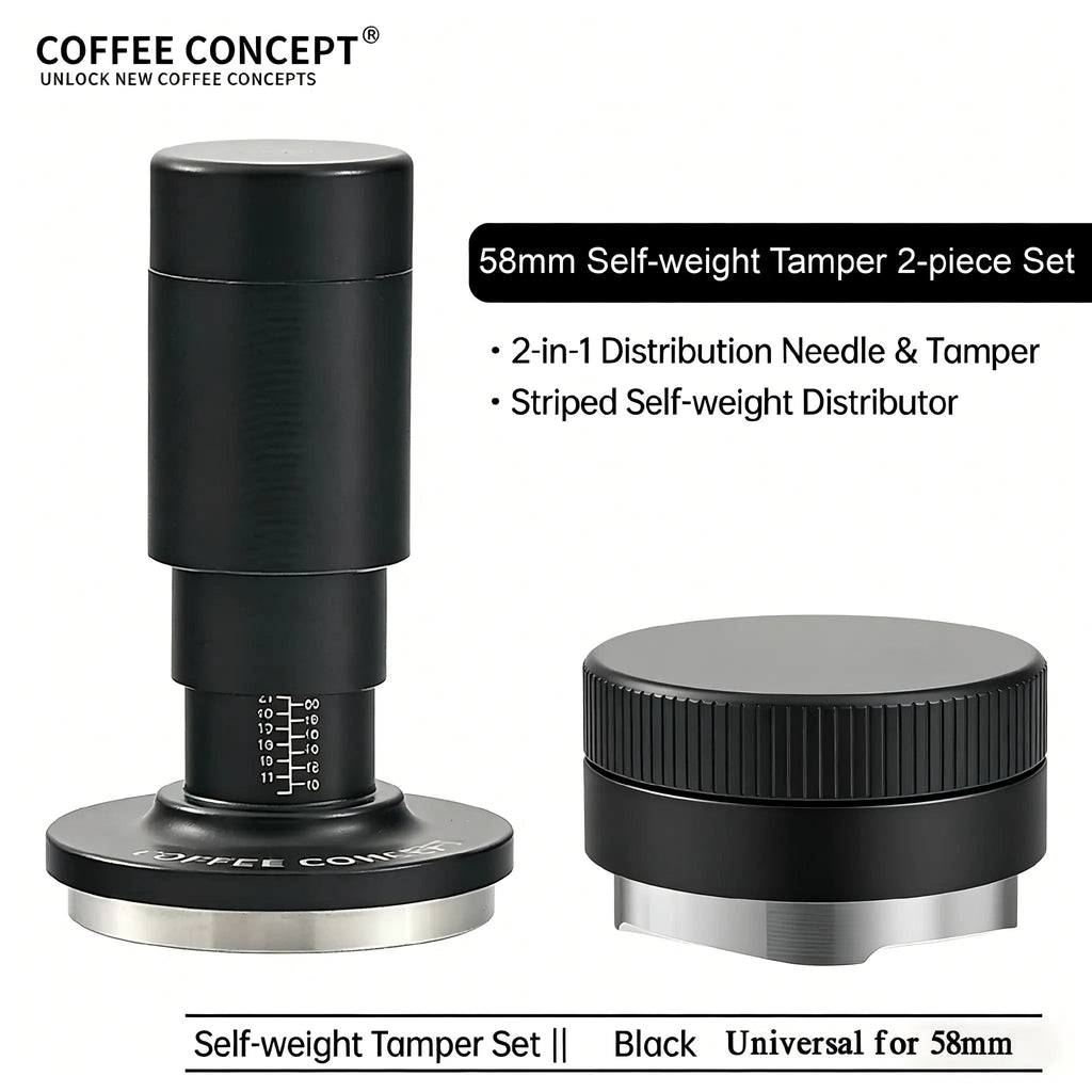 Vertical Striped Gravity Espresso Distributor - Stainless Steel Self-Leveling Tool 51/53/58mm From $16