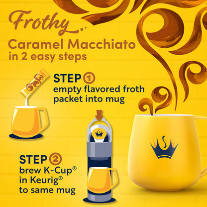 Gevalia 2-Step Caramel Macchiato Espresso Coffee K-Cup & Froth Packets