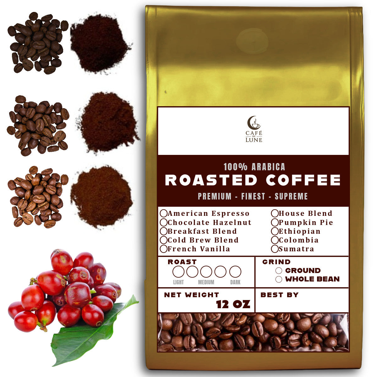 Cafe de Lune 12 OZ Coffee bag