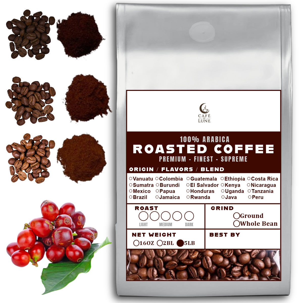 Cafe de Lune 5LB Specialty Coffee